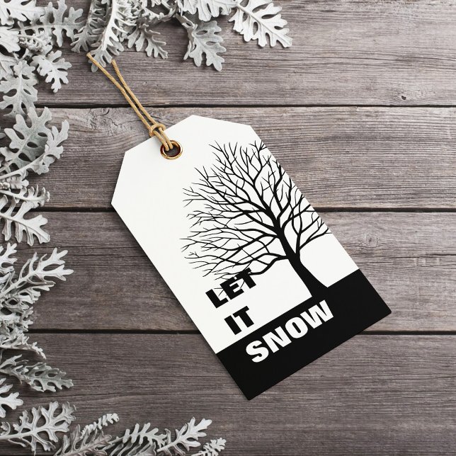 Låt det snö | Jul Minimalist Rent Enkelt Presentetikett (Skapare uppladdad)