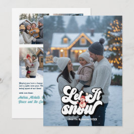 "Låt det snö" Retro jul fotokollage Julkort