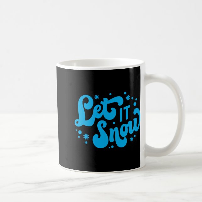 Låt Det Snö Vinterdesign Bebis T-Shirt  Kaffemugg (Höger)