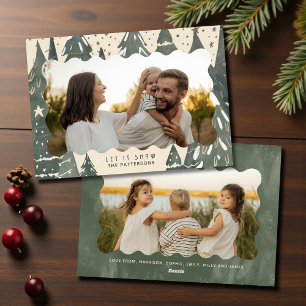 Låt det snöa 2 Foto Familj Julgranar Julkort
