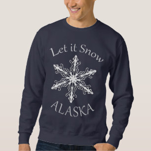Låt det snöa Alaska Manar Blå sötskjorta Långärmad Tröja