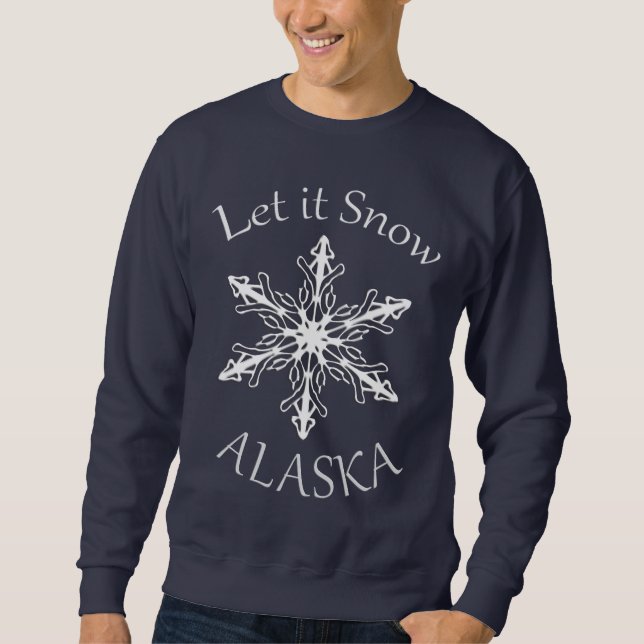 Låt det snöa Alaska Manar Navy Blue Sweatshirt (Framsida)