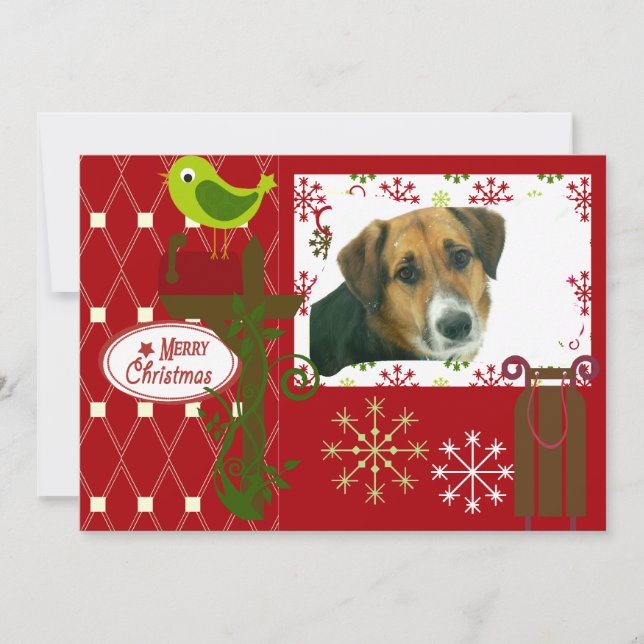 Låt det snöa anpassat Helgdag-fotokort Julkort (Framsida)