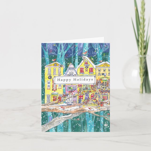 "Låt det snöa!" Anpassningsbar julkort Helgkort (Framsida)