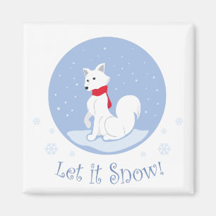 Låt det snöa! (Arktisk räv) Magnet