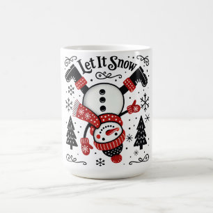 Låt det snöa av Cute Jul Snögubbe Kaffemugg