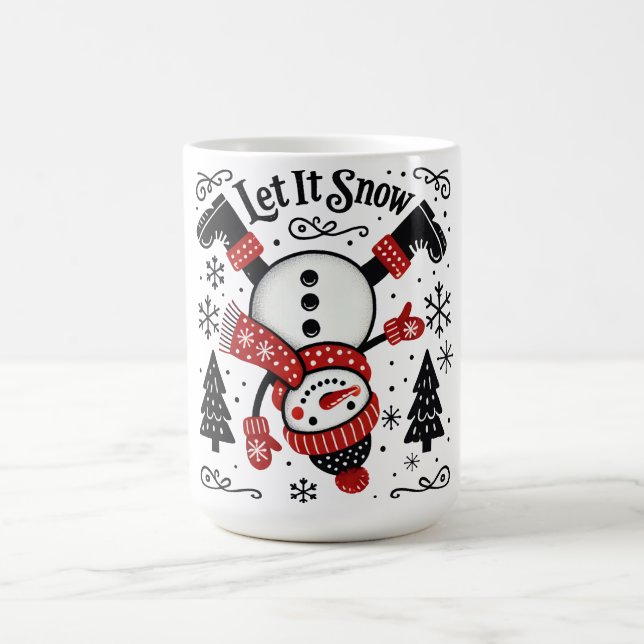 Låt det snöa av Cute Jul Snögubbe Kaffemugg (Center)