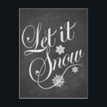Låt det snöa av julkort för vintage helg vykort<br><div class="desc">Julkort med vintage "Låt det snöa" med snöflingor,  små,  söta detrar på baksidan. Välkomna din familj och dina kära med det här helgdag-kortet under julsäsongen. Matchning av frimärke finns också i min butik.</div>