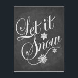 Låt det snöa av julkort för vintage helg vykort<br><div class="desc">Julkort med vintage "Låt det snöa" med snöflingor,  små,  söta detrar på baksidan. Välkomna din familj och dina kära med det här helgdag-kortet under julsäsongen. Matchning av frimärke finns också i min butik.</div>