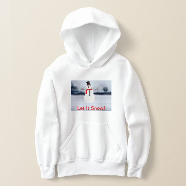 Låt det snöa Barns Pullover Hoodie T Shirt (Laydown)