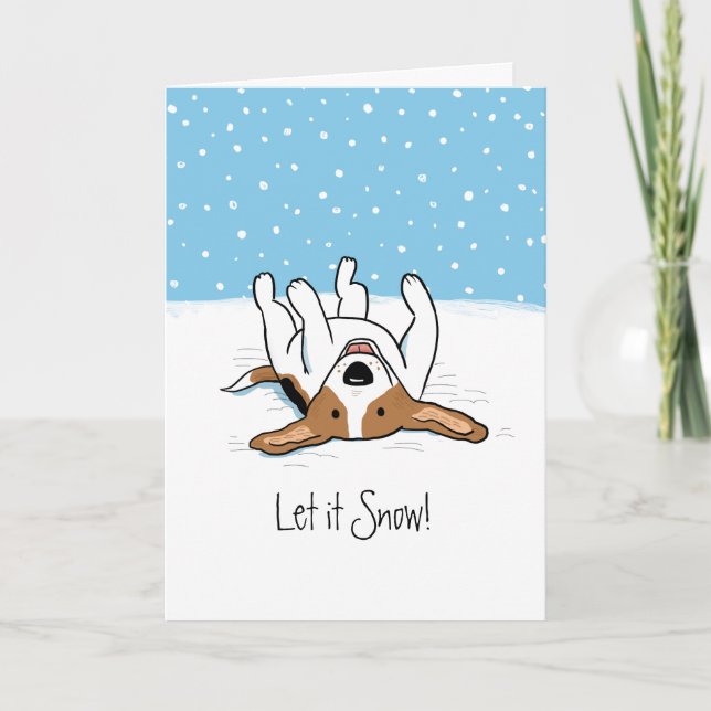 Låt det snöa Beagle | Jul på vintertid i Cute Helgkort (Framsida)