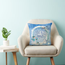 Låt det snöa Blå God jul Snögubbe Blå fågel