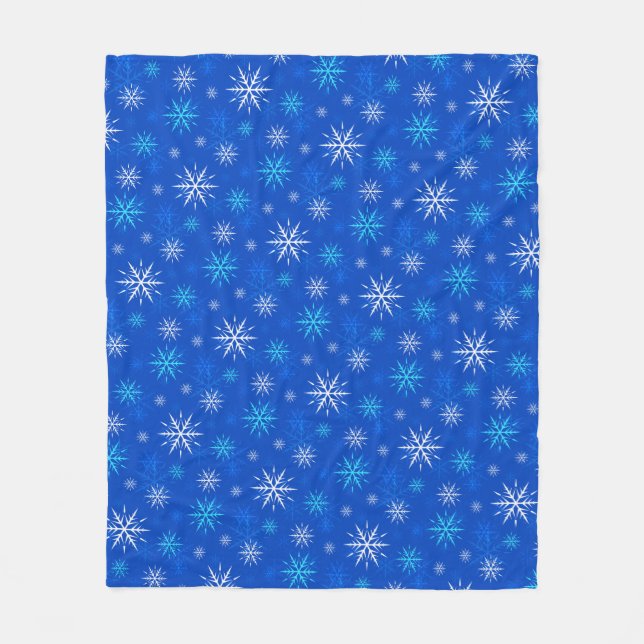Låt det snöa, blåsnöflinga Mönster Fleece Blanket (Framsidan)