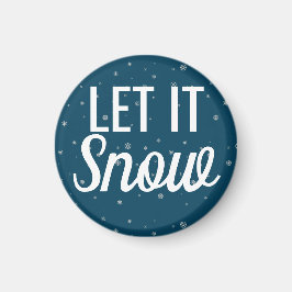 Låt det snöa blått med snöflingor modern magnet