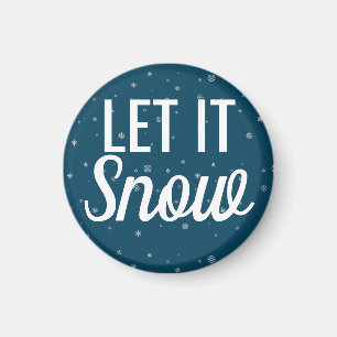 Låt det snöa blått med snöflingor modern magnet