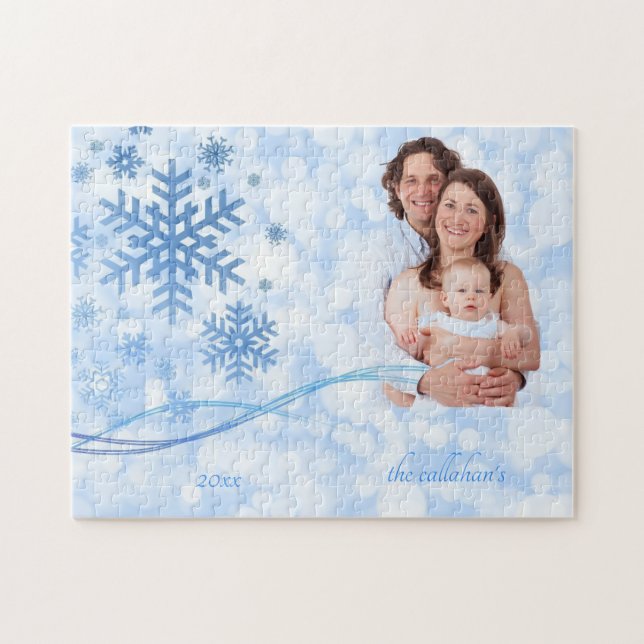 Låt det snöa blåttpussel pussel (Horisontell)