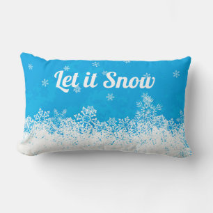 Låt det snöa Blue Reversible Dekorativ kudde