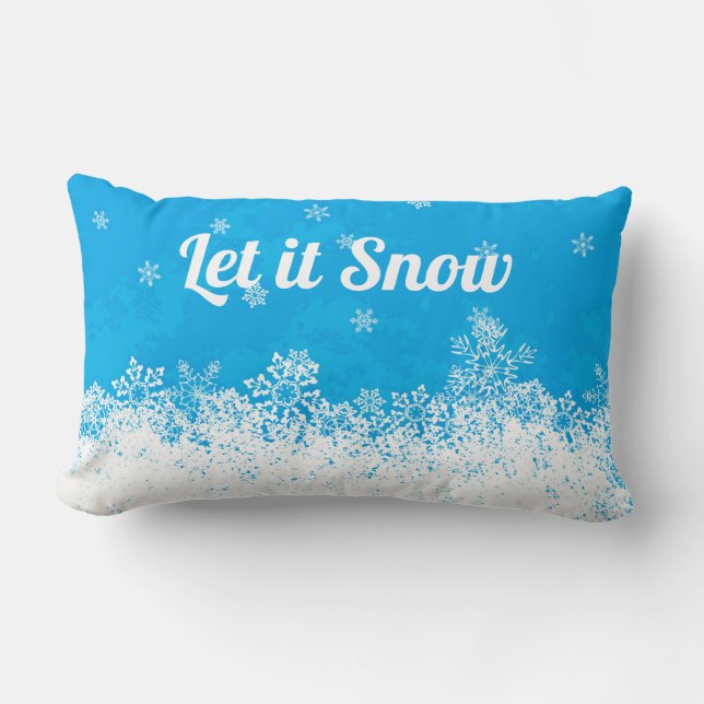 Låt det snöa Blue Reversible Dekorativ kudde (Framsida)