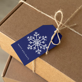 Låt det snöa! Blue Snöflingor Presentetikett