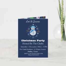 Låt det snöa Blue Snögubbe jul Party Inbjudan