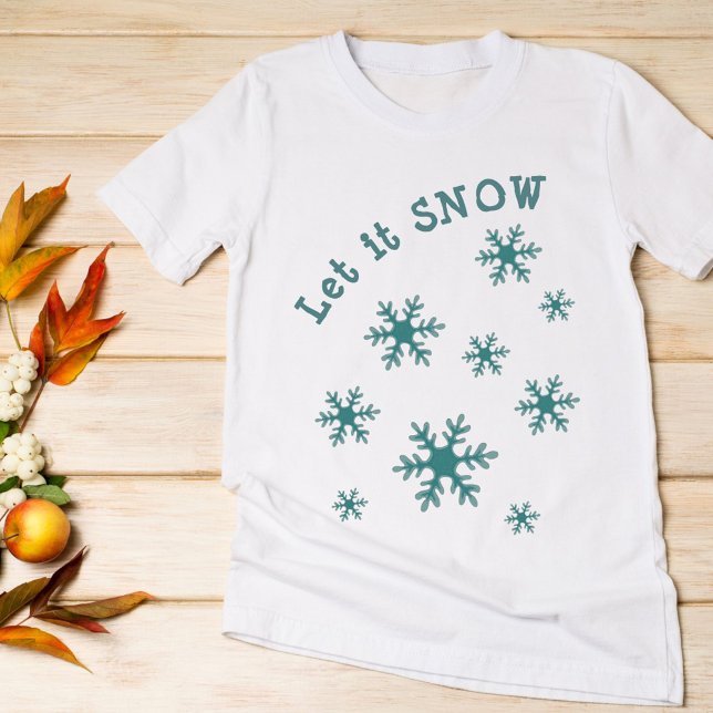 Låt det snöa Blue Winter Snowflake Mönster T Shirt (Skapare uppladdad)