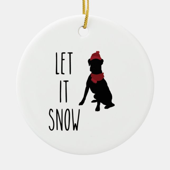 Låt det snöa Boxer Hund Ornament (Framsidan)