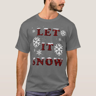 Låt det snöa Buffalo Play Red Snowflake Merry Chri T Shirt