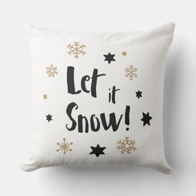 "Låt det snöa!",  Calligraphyjul Utomhuskudde (Framsida)