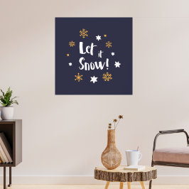 "Låt det snöa!", Calligraphyjulblått Poster