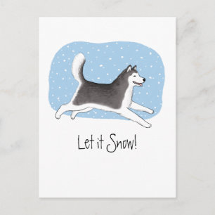 "Låt det snöa!" Cheerful Hund design Helg Vykort