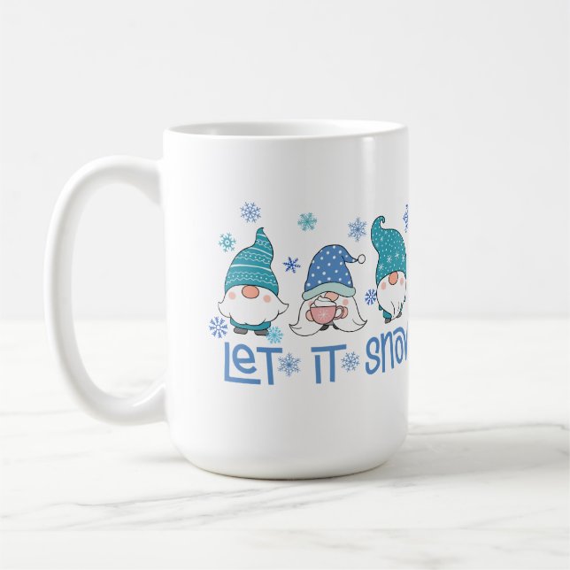 Låt det snöa Cute Gnome Kaffemugg (Vänster)
