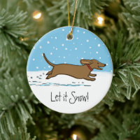 Låt det snöa Dachshund - Lycklig Winter Wiener Hun