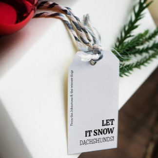 Låt det snöa DACHSHUNDS! Personlig jul Presentetikett