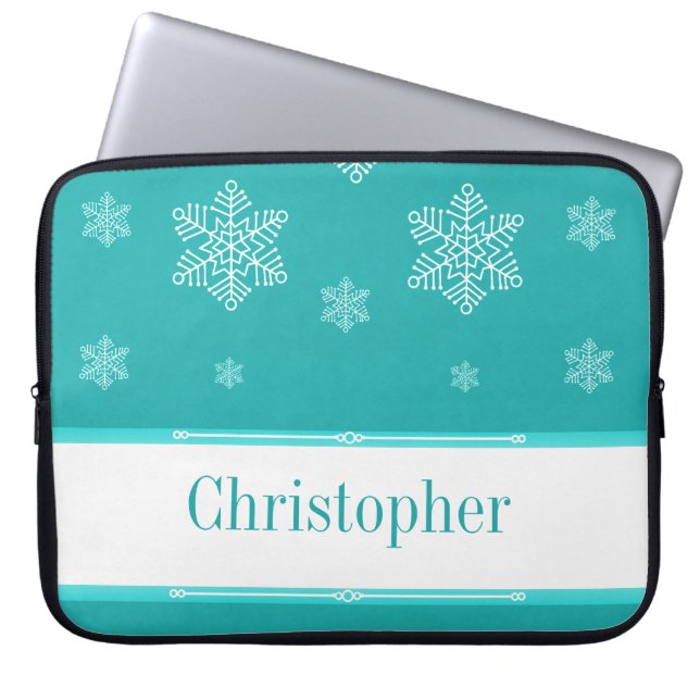 Låt det snöa Electronics Sleeve, Aqua Laptop Sleeve (Framsidan)