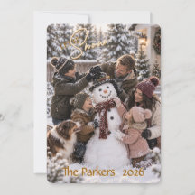 Låt Det Snöa Familjefoto Julkort