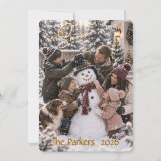 Låt Det Snöa Familjefoto Julkort