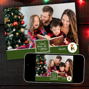 Låt det snöa Foto av familjen Cute julrenar Julkort