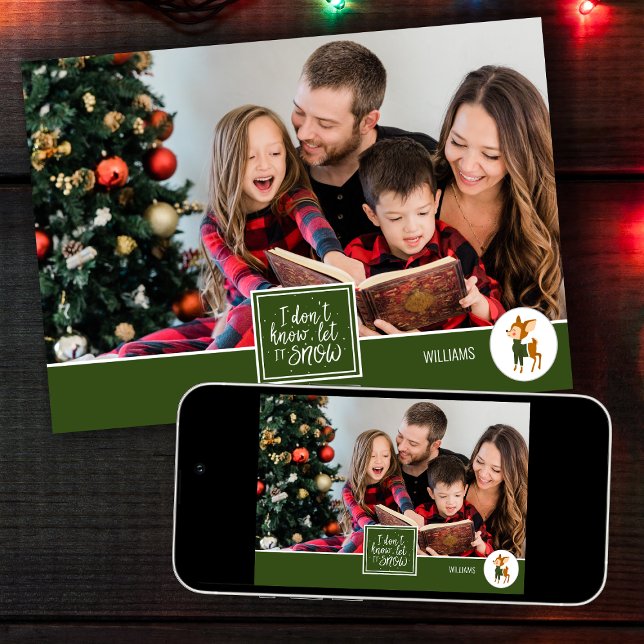 Låt det snöa Foto av familjen Cute julrenar Julkort (Skapare uppladdad)