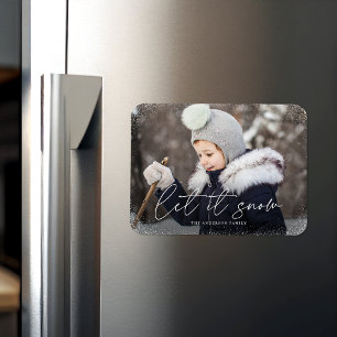 Låt det snöa foto magnet