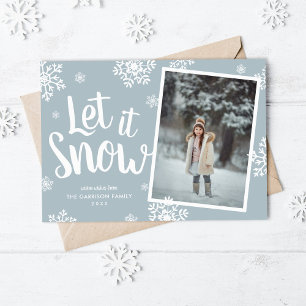Låt det snöa Fotoöverlägg med snöflingor Julkort