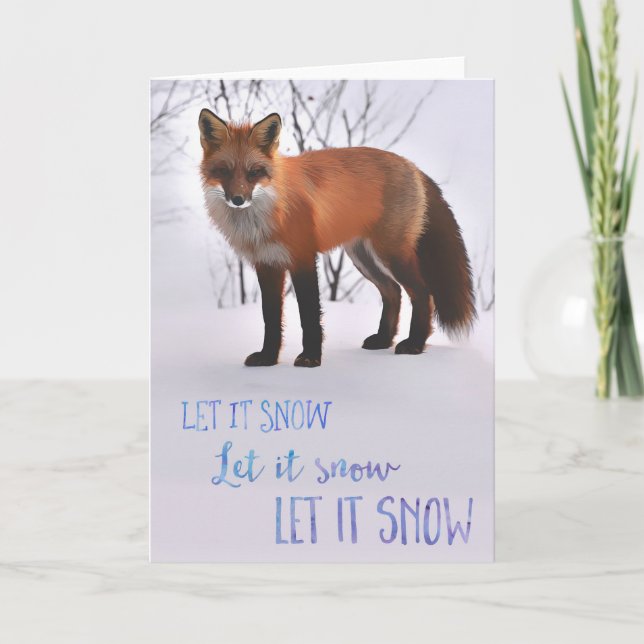 Låt det snöa fox-kort helgkort (Framsida)