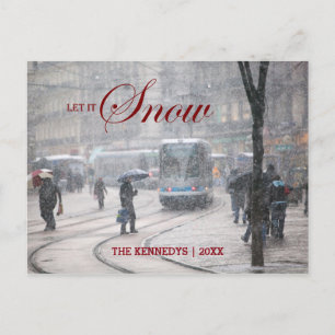 låt det snöa - Fransk Alpernas Street Winter Sno Helg Vykort