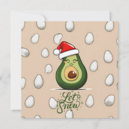 Låt det snöa Funny jul Avocado i Santa Hat Julkort