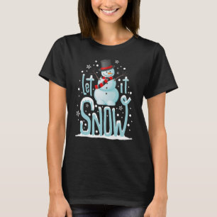 Låt det snöa Funny Snögubbe Stars T Shirt