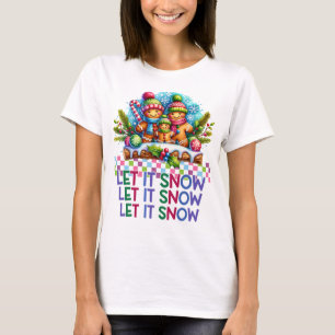 Låt det snöa Gingerbröd Familjens jul T-Shirt
