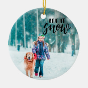 Låt det snöa God jul Photo Julgransprydnad Keramik