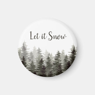 Låt det snöa Gräs Träd Magnet