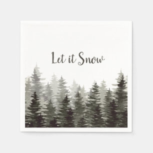 Låt det snöa Gräs Träd Pappersservett