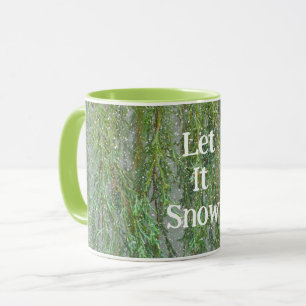 Låt det snöa Grönt Cypress Träd Snowing Mugg Kopp