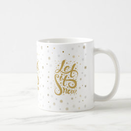Låt det snöa Guld jultypografi Kaffemugg